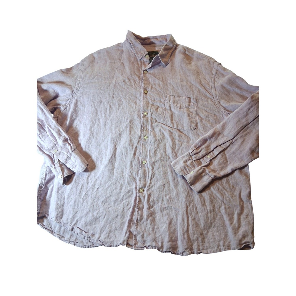 Jos. A. Bank Reserve Mens 2X Linen Button Down Shirt Purple Traditional Fit